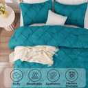 BEDELITE Teal Twin Comforter Set - 2 Peices Boho Pintuck Bedding Comforter Sets, Lightweight Soft & Warm Twin Bedding Sets with 1 Pillowcase for All Season