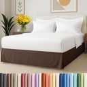Pleated Bed Skirt King Size - 3 Sided Pleated Bed Skirt King - Ultra-Soft, Easy Fit with 12 Inch Tailored Drop - Hotel Quality, Wrinkle Free & Fade Resistant - for Women, Men, Kids and Teens - Brown