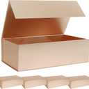 Rose Gold Gift Box with Magnetic Lid 13.8x8.3x4.4 in, Bridesmaid Groomsman Proposal Box, Large Rectangle Storage Box 5 Pack