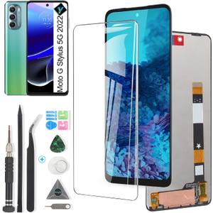 Screen for Motorola Moto G Stylus 5G 2022 Screen Replacement for Motorola G Stylus 5G 2022 XT2215 XT2215-1 XT2215DL LCD Display Touch Screen Digitizer Assembly Replacement with Kit (Black)