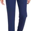 VECARDI Womens Scrub Jogger Pants High Waisted 4 Way Stretch Zipper Pocket (Blue, S)