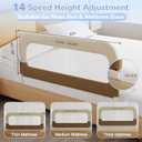 Toddler Bed Rail- 32" Adjustable Heights & Folding up Portable Bed Railing for Baby - Toddler Bed Rails Guard for Crib, Twin, Bunk,Full Size, Queen & King Bed