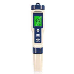 Pool Salt Tester & PH Meter - 5-in-1 Digital TDS Meter for Salinity PH Temp and EC, 0.01 High Accuracy, Swimming Pool, Hydroponics, Aquarium, Hot Tub, PPM Meter for Pool, Drinking Water, Wine