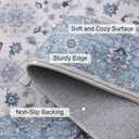 2x3 Washable Area Rug – Soft, Non-Slip Entrance Rug, Durable Indoor Door mat, Floor Carpet for High-Traffic Areas, Entryway, Kitchen, and Bedside, Cozy Elegance/Blue