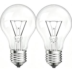 40 Watt Incandescent Light Bulbs, E26 A19 40W Stepless Dimming Light Bulbs 400lm, 3000K Soft Warm White, Vintage Clear Glass Incandescent Filament Bulb for Home (2 Pack)