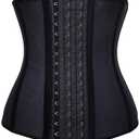 YIANNA Waist Trainer for Women Latex Underbust Waist Cincher Corset Sport Girdle Hourglass Body Shaper (Medium, Black Breathable)