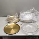 Baderke 6 Set 11.8" Chilled Serving Tray for Parties with Compartments Ice Chilled Party Platter Charcuterie Serving Board Cold Dish Dip for Fruit Seafood Vegetable Shrimp Cocktail (Gold)