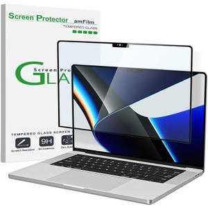 amFilm MacBook Pro 14.2 inch M4/M4 Pro/M3/M3 Pro/M3 Max/M2 Pro/M2 Max/M1 Pro/M1 Max chip (2021-2024) Tempered Glass Screen Protector [9H Hardness][ Anti-Scratch][ Anti-fingerprint], 1 Pack