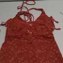 ZAFUL Women's Tankini Set V Neck Tummy Control Floral Printed Tie Side Thong Bikini Swimsuits 2 Piece Bathing Suits M