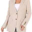 BURBERRY Ladies Loulou Oatmeal Single-Breasted Tailored Jacket, Brand Size 41LG