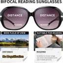 JM 2 Pairs Classic Bifocal Reading Sunglasses for Women Vintage Reader Glasses Outdoor UV Protection Black+Tortoise 2.5