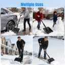 Snow Shovel, Snow Shovel for Driveway with Assist D-Handle and 11-Inch Blade, 42-Inch Adjustable Portable Survival Shovel for Driveway, Cars, Snowmobiles, Camping and Emergency