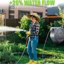 5/8" 110 ft Retractable Hose Reel, Heavy Duty Retractable Garden Hose Reel Wall Mounted with 10-Pattern Hose Nozzle/Any Length Lock/Slow Return System/180Swivel Bracket