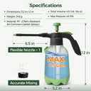 T4U 1/2 Gallon Pump Sprayer with Flexible Adjustable Nozzle, PP Hand Pump Pressure Sprayer with Built-in Measuring Cup for Home Garden Plant Care and Household Cleaning, Indoor & Outdoor Use