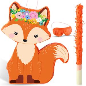 Fox Pinata Woodland Theme Birthday Decorations Pinata Include Stick Blindfold Confetti Woodland Fox Themed Birthday Party Supplies for Party Decor