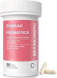 ZOWEAO Women's Dally Probiotics with Cranberry and Ashwagandha 60 Veggie Capsules. Pack of 2 BBD: 10-29-27