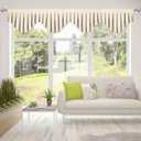 Blackout valances for Windows Energy Efficient Rod Pocket Curtain Valance for Living Room Kitchen and Bedroom Width 98 inch (Beige, 1 Panel)