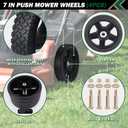 CheeMuii 4 Pcs 7 Inch Lawn Mower Wheels 4 Pack 7" Push Mower Wheels with Bolts and Lock Nuts Kit Fit for Most Standard push Lawn Mowers/Generator/Garden Tiller/Handtruck