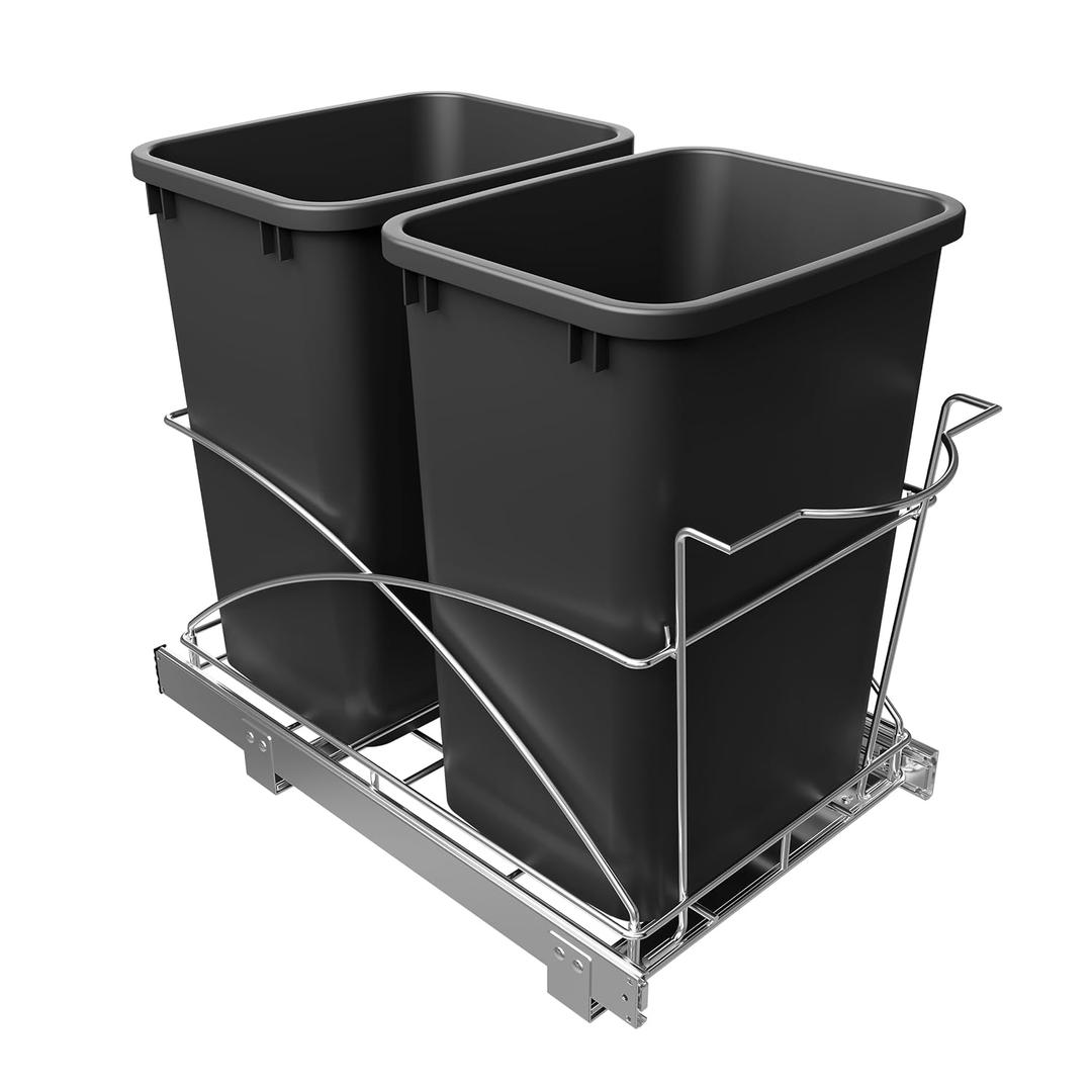 Pull Out Trash Can Under Cabinet,14" Wx22 D Heavy Duty Kitchen Garbage Bin, Soft-Close Full Extension Slides, Slide Out Waste Container for Kitchen Cabinets (Trash Can Not Included)