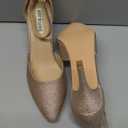 JOY IN LOVE Closed Toe Heels Pumps for Women 3IN Stiletto Pointed Toe Ankle Strap Heels (6.5, Gold Glitter)