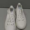 ZGR Womens Low Top Platform Sneakers,White Canvas Sneakers,Casual Platform Tennis Shoes (8)