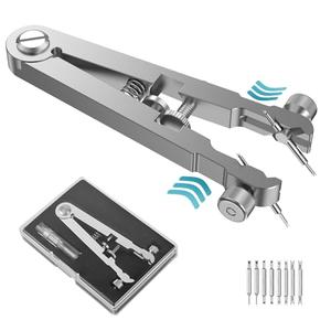 Freejoy Watch Spring Bar Plier Tool Kit, 6825 Spring Bar Tweezer Tool with Durable 8 Alloy Steel Pins for Watch Wrist Bands Strap Removal Repair Set (Silver)
