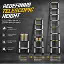 16.5 FT Telescoping Ladder Aluminum Lightweight Extension Ladder Heavy Duty 300lbs Max Capacity, Multi-Purpose Collapsible Retractable Ladder for Home, RV, Attic or Outdoor Work