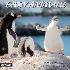 2025 Wall Calendar, Calendar 2025, Baby Animals Monthly Wall Calendar, 12" x 24" Open, Family Planner Calendar Jul.2024 - Dec.2025, Home & Office Organizer, Hangable
