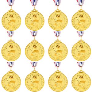 Abaokai 12 Pieces Gold Award Baseball Medals for Kids Sports Games, Party Favors, 2 Inches