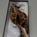 QIV Leopard Kitten Heels Pointed Toe Mule Heels for Women Open Toe Kitten Heel for Party Dressy Wedding (7)