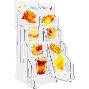 Acrylic Sticker Display Stand, Sticker Holder Display for Vendor Events, Brochure Holder with Customizable Space for Big cards, Designed for Small Business Supplier Events and Trade Shows-Small