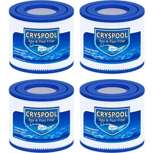 Cryspool Type D Filter Compatible with Summer Escapes, Summer Waves P57100102, P57000104, Above Ground Pool Filters, 4 Pack