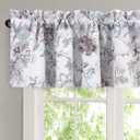 H.VERSAILTEX Blackout Curtain Valances for Kitchen Window/Living Room/Bathroom Privacy Added Rod Pocket Home Decoration Winow Valance, 52" W x 18" L, Floral in Brown and Soft Teal (52"W x 18"L (Pack of 1))