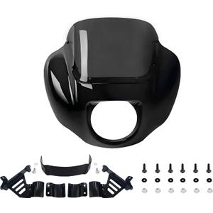 FATECIM Headlight Quarter Fairing with 9" Smoke Windshield & Bracket Mount For Harley 2018-2020 2025 Street Bob FXBB, 2021-2024 Street Bob 114 FXBBS, 2020-2024 Softail Standard FXST