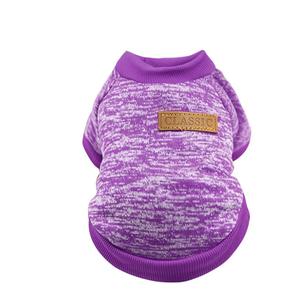 Pet Dog Classic Sweater Fleece Coat Soft Warm Dogs Shirt Winter Pet Dog Cat Clothes Puppy Customes Clothing for Small Medium Dogs S Purple 3 PACK