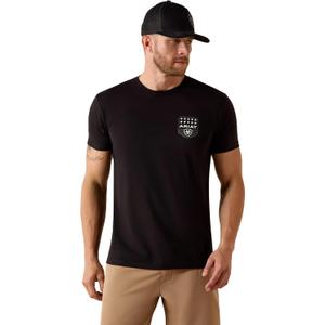 ARIAT Men's Stripe Patriotic Badge T-Shirt (3X-Large, Black)