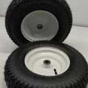 20x8-8 Lawn Mower Tires with Rim (3/16" Keyway), Replaces for Natural Rubber Turf Tires 20x9.00-8 and 20x10.00-8| Pneumatic 4 Ply Tubeless | 3.5" Offset | Bore ID 3/4" | 965 Pounds Capacity (2 Pack)