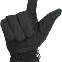 Heat Logic Thermal Winter Gloves, Touchscreen Compatible with Fleece Lining For Cold Weather, Water-Resistant Hiking Gloves (Small-Medium)