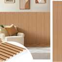 WPC Acoustic Slat Wall Panels 16-Pack 47.2'' x 6'', Accent 3D Wall Panel for Interior Wall Decor, Waterproof Fluted Textured Panel Wall Slats,Solid Elm (Cover Approx.32 sq.ft)