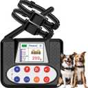 Wireless Dog Fence System, Electric Fence with Big LCD Color Screen, Portable Wireless Pet Fence with Remote Training Collar, Dog Perimeter Fence, Adjustable Suitable for All Dogs (for 2 Dogs)