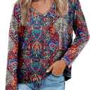 Women's Long Sleeve T-Shirts Solid Color Loose Fit Cute Basic Flowy Tops Spring Fall Casual Blouse (XL)