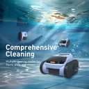 SAT20 Cordless Robotic Pool Cleaner 180 Mins Runtime Auto Vacuum Up to 2000 Sq.ft for Above Ground Pools IPX8 Waterproof LED Indicator Cleans Floor & Wall Not for Sharp Steps or Raised Drains