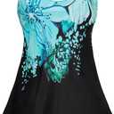 Arolina Tankini Swimsuits for Women Tummy Control Two Piece Bathing Suits Flowy Swim Tops with Boy Shorts (Medium, Blue Floral)