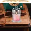 Cabilock Glass Candle Holder Set, Small Clear Wedding Wax Cup with Cloche Dome Cover, Household Tealight Candle Cup for Banquet Home Decoration, 6.69X3.93X3.93 Inch
