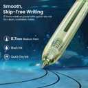 WRITECH Gel Pens Medium Point: Luminous pen set 0.7mm Black Ink Includes 2 Pens and 2 Refills Silent Clicker Smooth Writing for School Office & Everyday Use