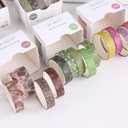 YUBX Basic Washi Tape Set 30 Rolls Plants Patterns Decorative Skinny Slim Masking Tapes for Arts, DIY Crafts, Journals, Planners, Scrapbook, Wrapping (Tropical Wetlands)