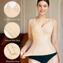 LODAY Compression Tank Tops for Women Tummy Control Shapewear Seamless Body Shaper Workout V-Neck Camisole Cami Tops (L)