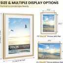 20x28 Picture Frame Set of 2, Wood Frame with Real Glass, Wide Border, 20X28 in