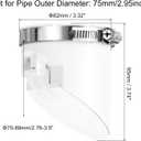 uxcell PVC Sewer Backflow Preventer, Anti-Odor Core for 75mm/3inch OD Horizontal Tube in Sewage Tanks, White