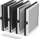 JF180 Replacement Filter Compatible with JF180 Air Purifier, 3-in-1 HEPA 13 Filter and Activated Carbon, 4-Pack (4 Filters & 12 Aroma Pads)
